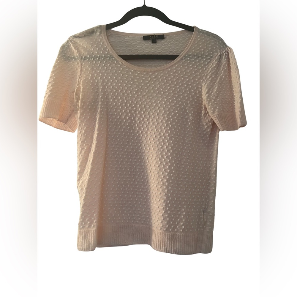 Alex Marie 100% Cotton short sleeve baby pink with white dots.   Size S